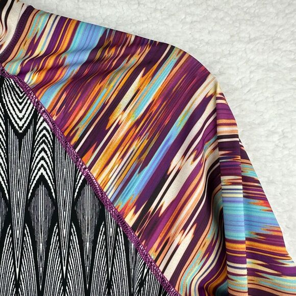 Prana Lorelei Sun Top Size S UPF 50+ Rash Guard Slim Colorful Abstract Swim Surf - Picture 4 of 10